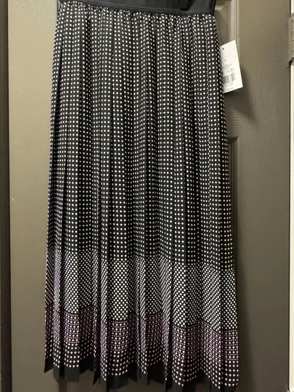 The Limited pleated polka dot midi skirt NWT